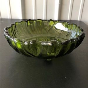 Indiana Glass Bowl VINTAGE Beautiful Emerald